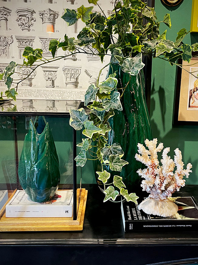 Ceramic Vase 'Leaf' Green - Large
