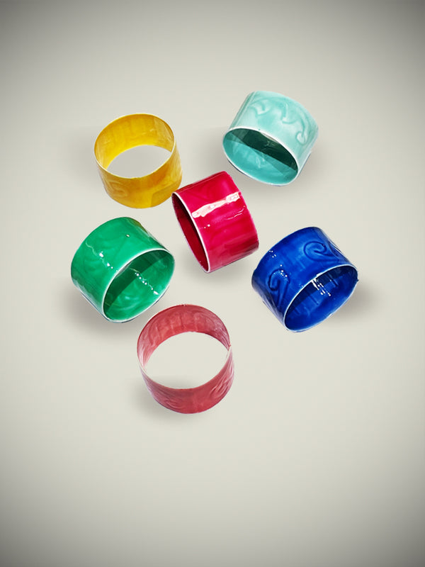 Set of 6 Napkin Rings 'Multicolor' I