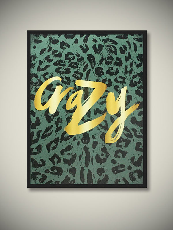 Decorative Framed Print 'Crazy Leopard' - 50x70