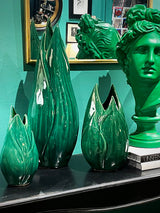 Ceramic Vase 'Leaf' Green - Medium