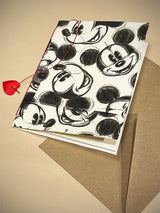 Greeting Card 'Patchwork Mickey' - Handmade