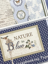 Pack of 14 Scrap Paper Sheets 'Nature in Blue' - 30x30 cm