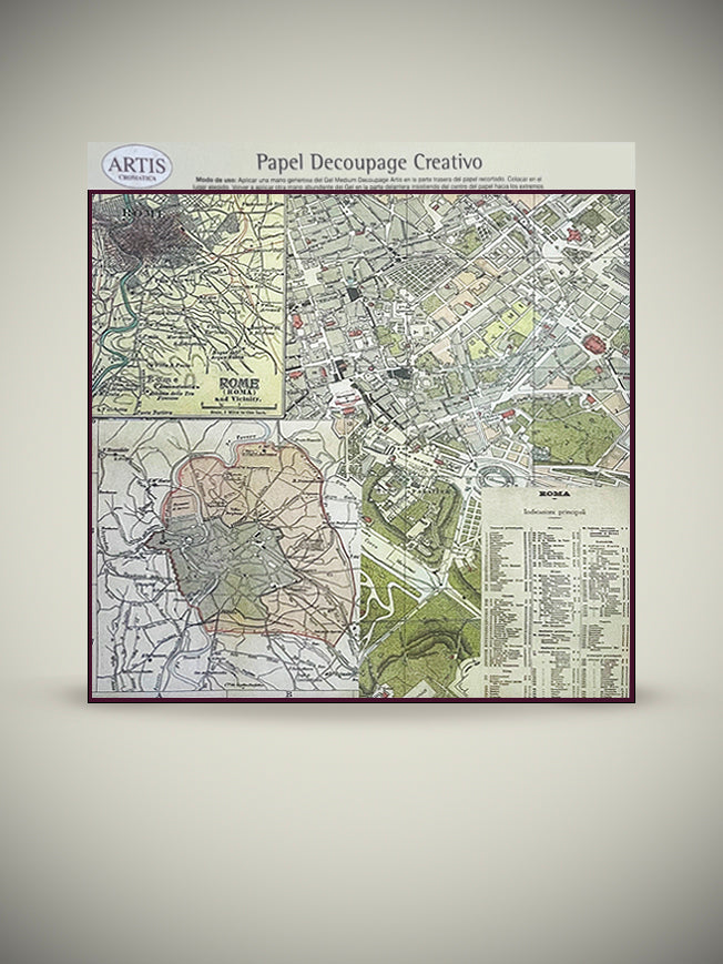 Paper Roma Scale Decoupage Paper Sheet 'Roma' 30x30 cm – Tartan & Zebra