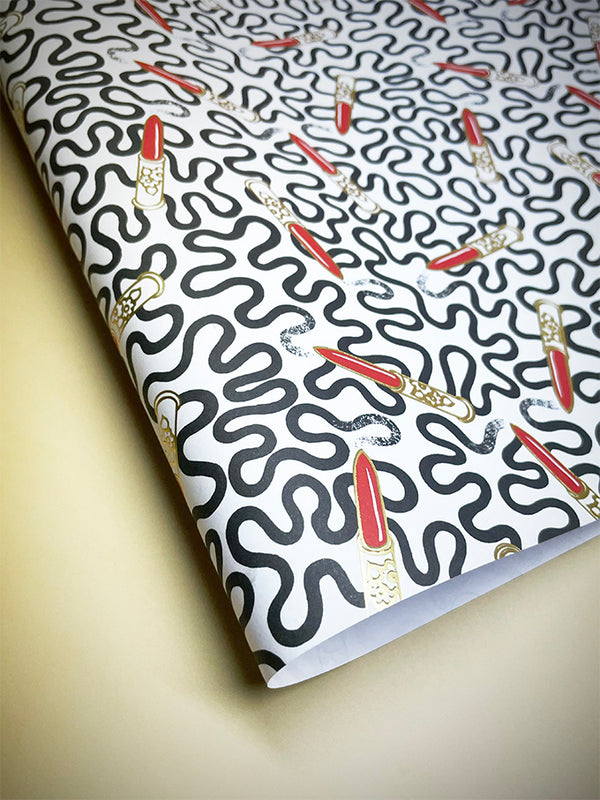 Wrapping Paper 'Lipstick Wiggle' - Zandra Rhodes - 70x50 cm