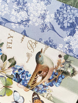 Pack of 14 Scrap Paper Sheets 'Nature in Blue' - 30x30 cm