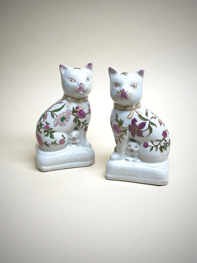 Pair of Decorative Cats 'Poppy & Violet'