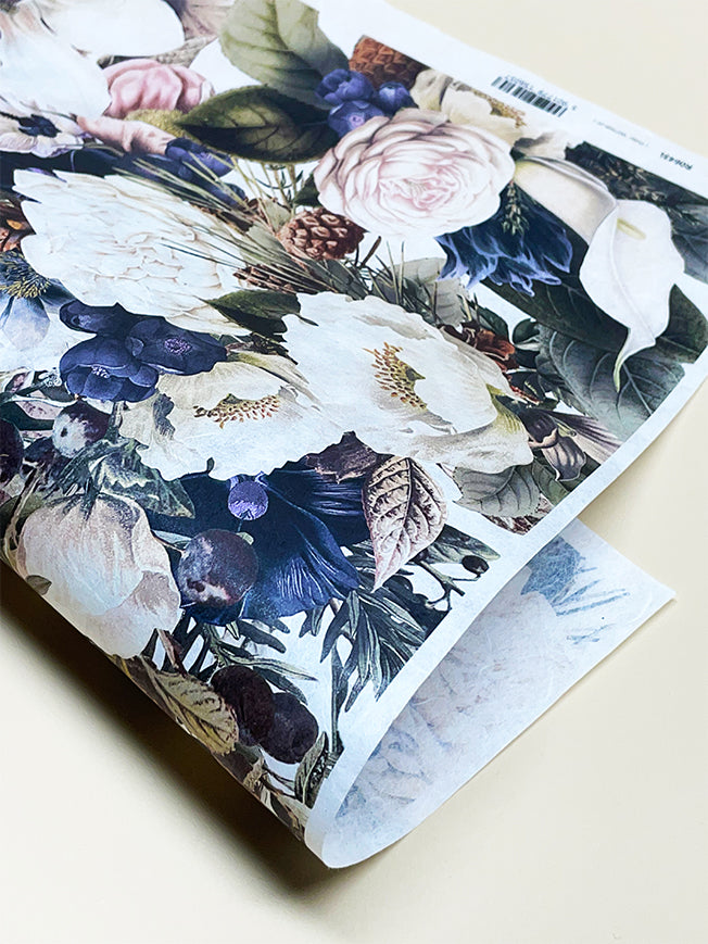 Peony Rice Paper Decoupage A3 Rice Paper Sheet 'Peonies & Magnolias' – Tartan & Zebra