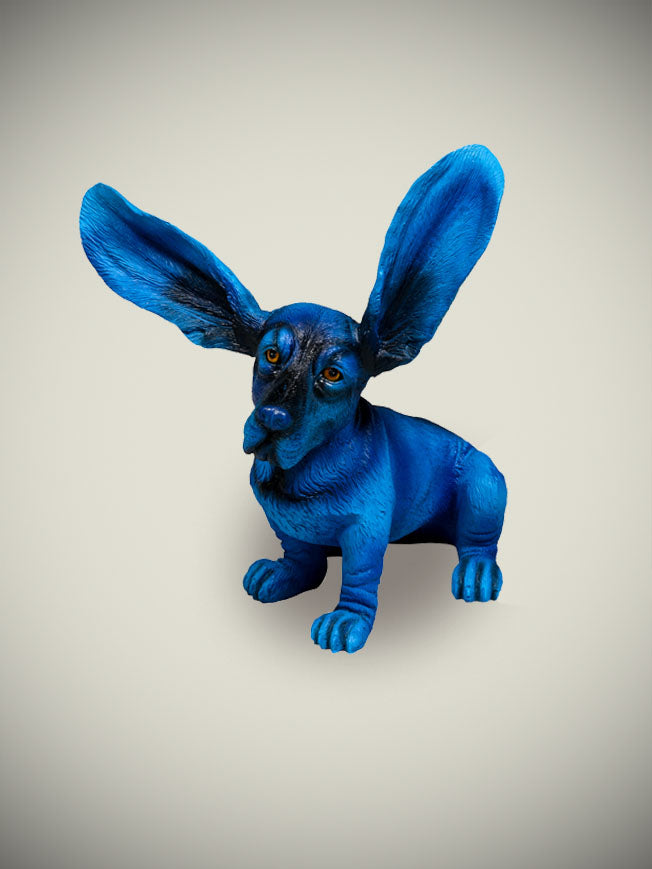 Perro Decorativo 'Basset' Azul Eléctrico