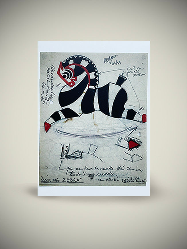 Postcard 'Rocking Zebra' - Alexander Calder, 1928