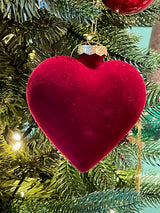 Christmas Ornament 'Velvet Heart' 8 cm