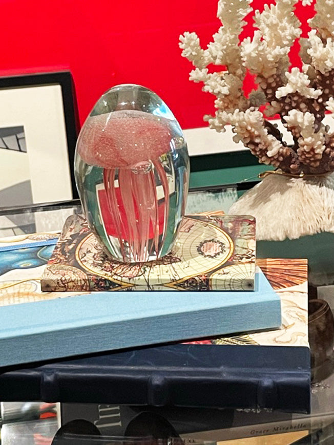 Glass Paperweight 'Jellyfish' - Pink