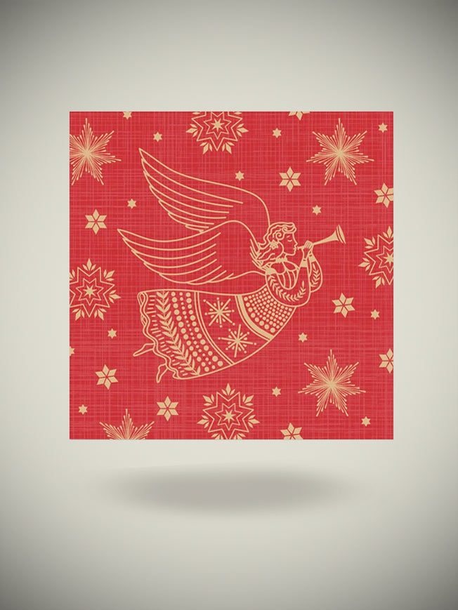 Pack of 20 Paper Napkins 'Christmas Angel' - Red