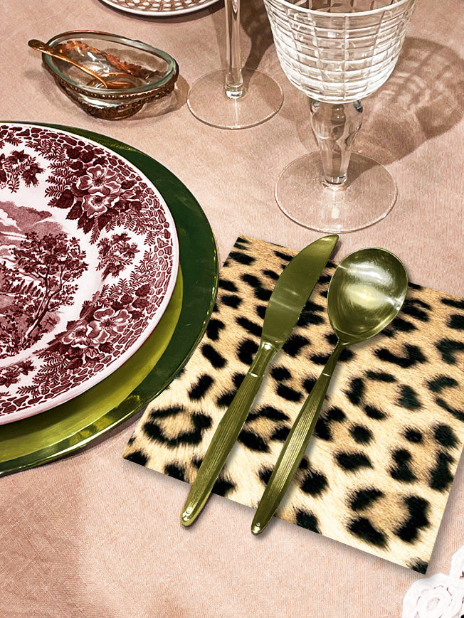 Pack of 20 Paper Napkins 'Leopard Couture' - 33x33 cm