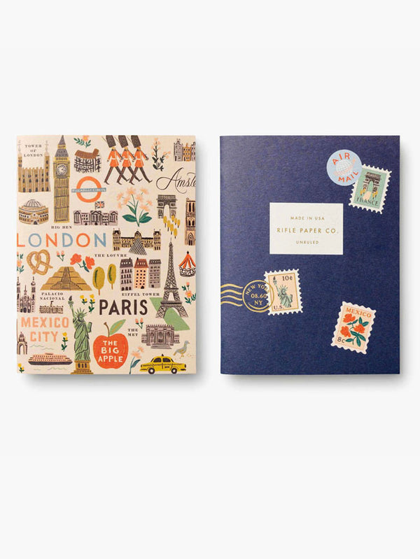 Set of 2 Pocket Notebooks 'Bon Voyage'