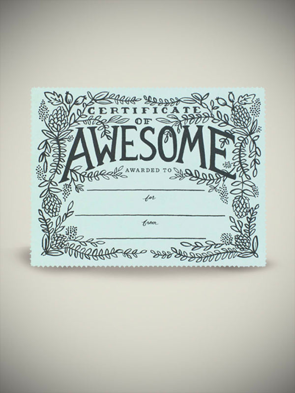 Greeting Card 'Certificate of Awesome'