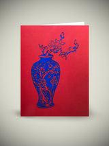 Greeting Card 'Blue Vase Papercut' - Victoria & Albert Museum