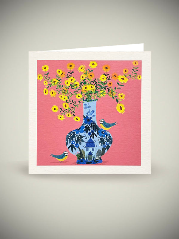 Greeting Card 'Blue Vase' - Kay Widdowson