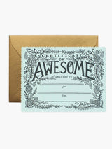 Greeting Card 'Certificate of Awesome'