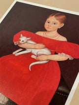 Postal 'Girl in Red Dress With Cat and Dog' - Ammi Phillips