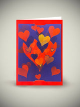 3D Greeting Card 'Rain of Hearts'