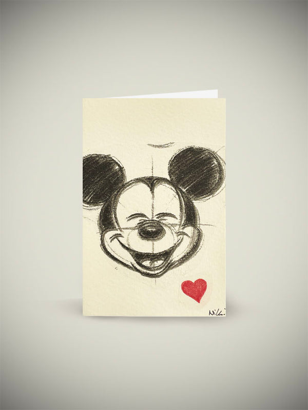 Mini Greeting Card 'Mickey I' - Handmade