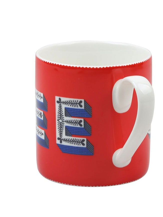  Porcelain Mug 'Coffee' - Red