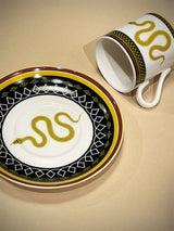 Set of 2 Porcelain Coffee Cups 'Snake'