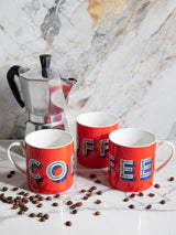  Porcelain Mug 'Coffee' - Red