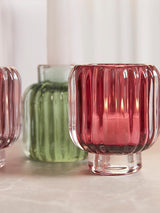 Glass Candle Holder 'Gloria' - Pink