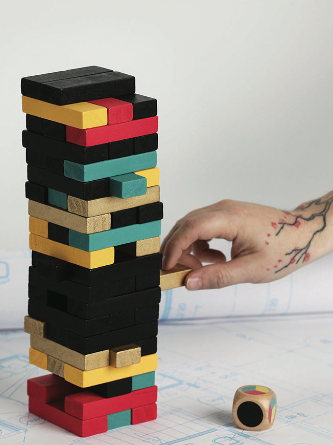 Wooden Tower Game 'Tumbling Blocks' - Original Gifts – Tartan & Zebra