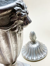 Urna Decorativa Plateada 'Finial & Lion'